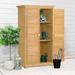 Wooden Garden Shed 3-tier Patio Storage Cabinet Outdoor Organizer Wooden Lockers