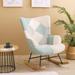 Accent Rocking Chair, Upholstered Nursery Glider Rocker for Baby and Kids, Comfy Armchair with Side Pocket