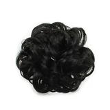 Anvazise Synthetic Fiber Curly Chignon Fake Hair Extension Bun Wig Hairpiece for Women Jet Black One Size