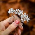 Foyte Crystal Bride Wedding Hair Comb Silver Bridal Headpieces Rhinestone Pearl Hair Pieces Bridesmaid Side Combs Hair Accessories for Women and Girls (silver)