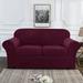 JIAN YA NA Stretch Velvet Sofa Covers Couch Covers Sofa Slipcovers (Burgundy Loveseat Cover)