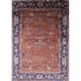 Ahgly Company Indoor Rectangle Mid-Century Modern Pink Brown Pink Oriental Area Rugs 8 x 12