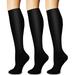 1/2/3 Pairs Knee High Graduated Compression Socks for Men & Women Best For Running Athletic Medical and Travel(1 Pairs Black L/XL)