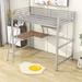 Allison Twin Steel Loft Bed w/ Built-in-Desk by Mason & Marbles Metal in Gray | 71 H x 41.3 W x 78 D in | Wayfair CD1B72CBA04C4A61AC410C955F430430