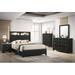 Red Barrel Studio® Dedden Black LED Panel Bedroom Set Special 4 Bed Dresser Mirror Nightstand Wood in Black/Brown | Queen | Wayfair