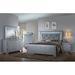 Rosdorf Park Ibhan Silver LED Upholestered Bedroom Set Special 5 Bed Dresser Mirror Nightstand Chest in Brown/Gray | Wayfair