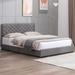 Red Barrel Studio® Camy Tufted Storage Platform Bed Wood & /Upholstered/Linen in Gray | 37.4 H x 78.8 W x 82.3 D in | Wayfair