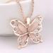 Kayannuo Christmas Clearance Fashion Women Rose Gold Opal Butterfly Charm Pendant Long Chain Necklace Jewelry