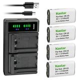 Kastar 4-Pack CR-V3 Battery and LTD2 USB Charger Replacement for Olympus C-700 C-700UZ C-720 C-720UZ C-725 C-730 C-730UZ C-740 C-740UZ C-750 C-750UZ D-100 D-150 D-390 D-395 D-40