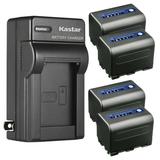 Kastar 4-Pack Battery and AC Wall Charger Replacement for Sony NP-FM30 NP-FM50 NP-FM55H NP-QM50 NP-QM51 NP-FM70 NP-FM71 NP-QM71 NP-QM71D NP-FM90 NP-FM91 NP-QM91 NP-QM91D Battery