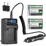 Kastar 2-Pack EN-EL15b Battery and LCD AC Charger Compatible with Nikon EN-EL15 ENEL15 EN-EL15a ENEL15a EN-EL15b ENEL15b EN-EL15e ENEL15e Battery Nikon MH-25 MH-25a MH-25b Charger