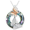 Kayannuo Christmas Clearance Colorful Butterfly Lady Necklace Pendant Round Crystal Necklace All-match Jewelry Accessories