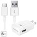 OEM Samsung Galaxy S8 S9 S10 Plus Huawei P30 Honor 20 Adaptive Fast Charger USB-C 3.1 Type-C Cable Kit Fast Charging USB Wall Charger AC Home Power Adapter [1 Wall Charger + 6 FT Type-C Cable] White