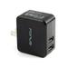 17W 3.4 Amp 2-Port Rapid Home Wall Travel AC USB Charger Power Adapter w Smart Detect Folding Prongs Ultra Compact [Black] QZK for Alcatel A30 Plus Dawn Fierce 4 Idol 4 4S 5S Jitterbug Smart