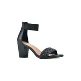 Women's White Mountain Backer Heeled Sandal by White Mountain in Black Smooth (Size 6 M)