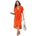 Plus Size Women's Twist Front Shimmer Cover Up Dress by Swimsuits For All in Chili (Size 10/12)
