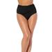 Plus Size Women's High Waist Twist Bikini Brief by Swimsuits For All in Black (Size 12)