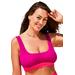 Plus Size Women's Longline Square Neck Bikini Top by Swimsuits For All in Fruit Punch Coral (Size 8)