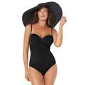 Plus Size Women's Twist Underwire Bandeau One Piece Swimsuit by Swimsuits For All in Black (Size 14)