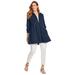 Plus Size Women's Pleated Jacket by Woman Within in Navy (Size M)