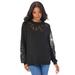Plus Size Women's Cutout Pullover Sweater by Roaman's in Black (Size 18/20)