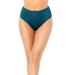 Plus Size Women's Shimmer High Waist Stitch Bikini Brief by Swimsuits for All in Mediterranean Shimmer (Size 8)