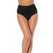 Plus Size Women's High Waist Twist Bikini Brief by Swimsuits For All in Black (Size 22)
