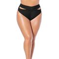 Plus Size Women's Loop Cut Out High Leg Bikini Brief by Swimsuits For All in Black (Size 20)