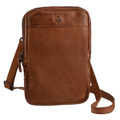 Handytasche HARBOUR 2ND "Benita-2", Damen, Gr. B/H/T: 13cm x 20cm x 3cm, braun (charming cognac), Leder, washed, Taschen, mit Reißverschluss-Rückfach Image
