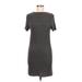 Brandy Melville Casual Dress Crew Neck Short sleeves: Gray Print Dresses