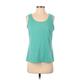 Lands' End Active Tank Top: Green Solid Activewear - Women's Size Small