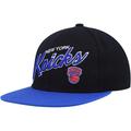 Men's Mitchell & Ness Black/Blue New York Knicks Team Script 2.0 Fitted Hat