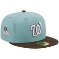 Men's New Era Light Blue/Brown Washington Nationals 2019 World Series Beach Kiss 59FIFTY Fitted Hat