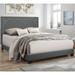 Ishiko II Eastern King Bed with Gray Fabric Padded&Nailhead Trim Headboard