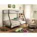 Limbra Metal Bunk Bed (Twin over Full) in Sandy Brown with Guardrails and Ladder