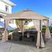 HIO 12 Ft. W x 10 Ft. D Steel Patio Gazebo Metal/Steel/Soft-top in Black/Gray | 116.4 H x 144 W x 120 D in | Wayfair WGAZ-J1012