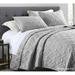 Spirit Linen Stitched Quilt Set Microfiber 3 Piece Quilt Set Microfiber in Gray | Full/Queen Quilt + 2 Standard Shams | Wayfair 337690