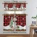 Goory Rod Pocket Slot Top Kitchen Valance Christmas Cafe Tier Bathroom Scarf Xmas Short Window Curtain Thermal Insulated Half Window Drapes Style-H 2pc-Tier Curtain: W:52 x H:45