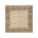 Hand-Knotted Wool Oriental Traditional Ivory Square Area Rug 9 3 x 9 3