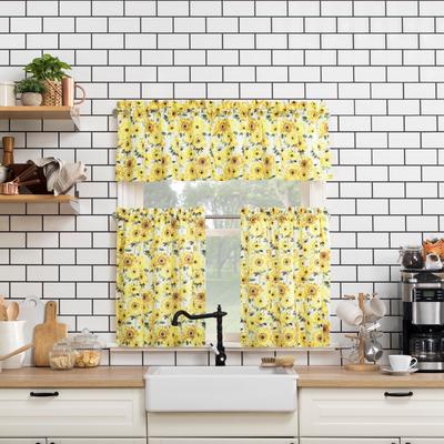 Wide Width Sunny Kitchen Tier Set by BrylaneHome in Yellow (Size 54