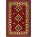 Southwestern Runner and Area Rug Printed Slip Skid Resistant Rubber Back 3 Color Options (Red 3 3 x 4 11 )