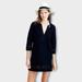 J. Crew Dresses | J. Crew Black Embroidered 3/4 Sleeve Tunic Dress Size Xs | Color: Black | Size: Xs