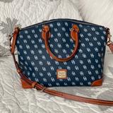 Dooney & Bourke Bags | Dooney & Bourke Gretta Signature Navy Satchel Crossbody | Color: Blue | Size: 12x10x7