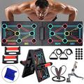 AOUZEA Push-Up Board Fitness Equipment, 12-in-1 Foldable, Multifunctional, Portable, Push-Up Board, Fitness Equipment with Protective Gloves and Non-Slip Silicone Mat, Unisex Sports Equipment