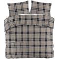 AN Direct Luxury Thermal Flannelette Duvet Cover Bedding Set Check Tartan Bedding Set with Pillow Cover. (Gray, Super King)
