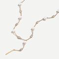 J. Crew Jewelry | J. Crew Fresh Water Pearl & Crystal Lariat Necklace | Color: Gold/White | Size: Os