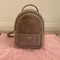 Kate Spade Bags | New Kate Spade Leather/ Fur Backpack 3 Way Crossbody Shoulder Bag | Color: Gray/Purple | Size: 9x6.5x3”