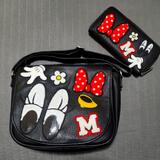 Disney Bags | Disney Minnie Mouse Crossbody Bag And Matching Wallet Set. Never Been Used. | Color: Black | Size: Os