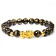Bracelet Feng Shui pour hommes et femmes perles d'obsidienne noire bracelet Bouddha de la