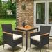 Winston Porter Jamyriah 3 Piece Seating Group w/ Cushions Wood in Brown/White | 28.94 W in | Outdoor Furniture | Wayfair